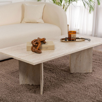 Sam - Table basse effet travertin 119x60cm