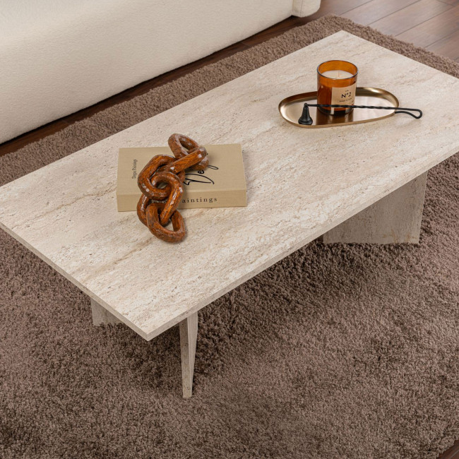Sam - Table basse effet travertin 119x60cm
