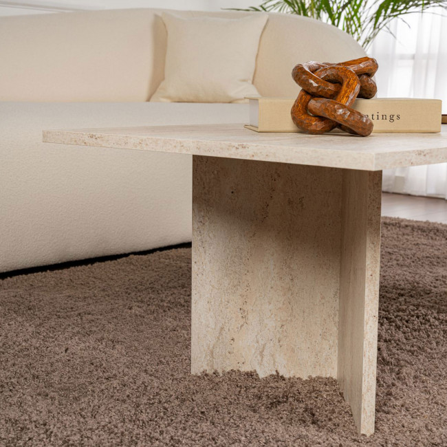 Sam - Table basse effet travertin 119x60cm
