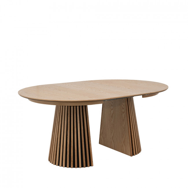 Lea - Table à manger extensible 4 à 6 personnes en bois ø120-160x120cm