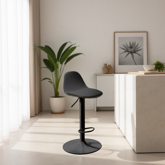 Tebar - Lot de 2 chaises de bar réglables en simili et métal H61-83cm