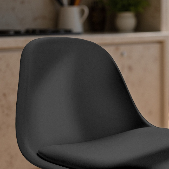 Tebar - Lot de 2 chaises de bar réglables en simili et métal H61-83cm