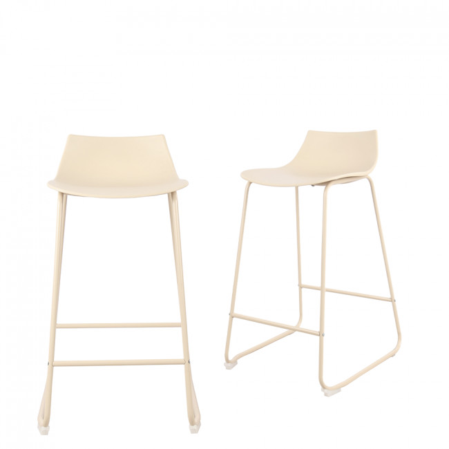 Lamer - Lot de 4 chaises de bar en plastique et métal H66cm