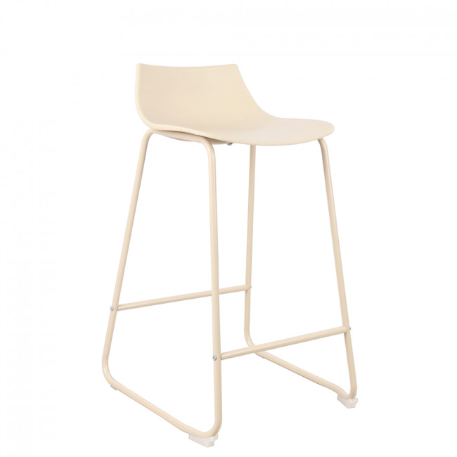 Lamer - Lot de 4 chaises de bar en plastique et métal H66cm