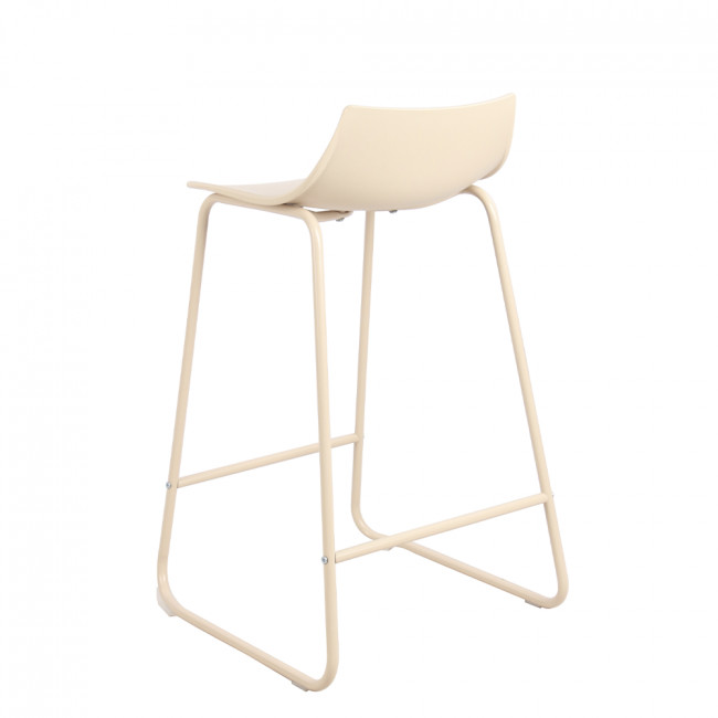 Lamer - Lot de 4 chaises de bar en plastique et métal H66cm