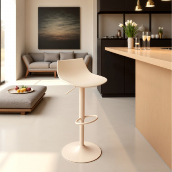 Heribo - Lot de 2 chaises de bar réglables en plastique et métal H58-79cm