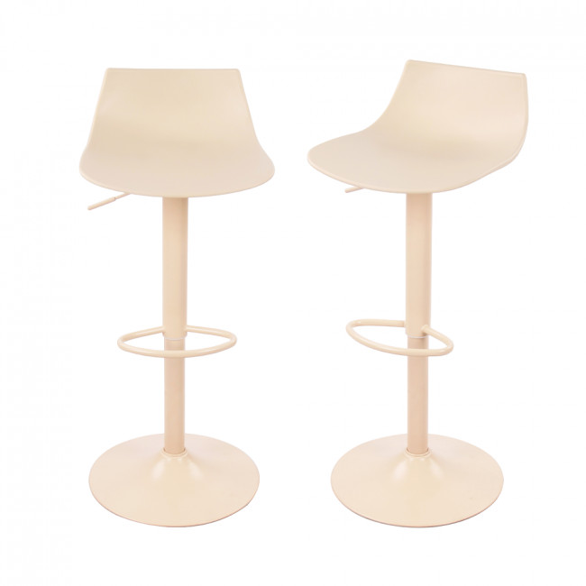 Heribo - Lot de 2 chaises de bar réglables en plastique et métal H58-79cm