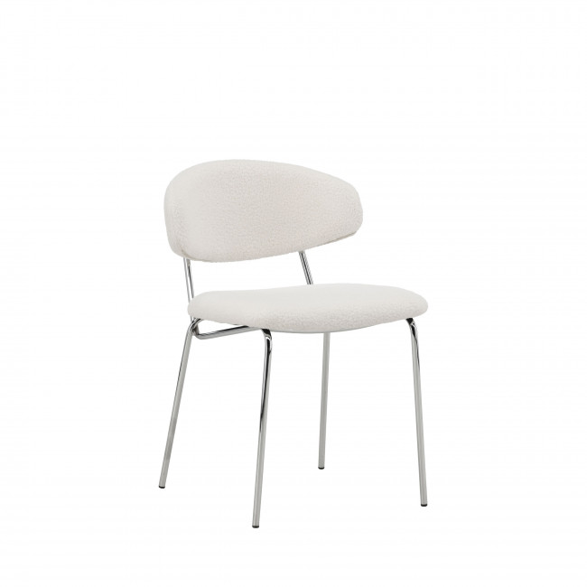 Chico - Lot de 2 chaises en tissu bouclette et métal