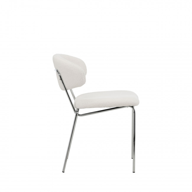 Chico - Lot de 2 chaises en tissu bouclette et métal