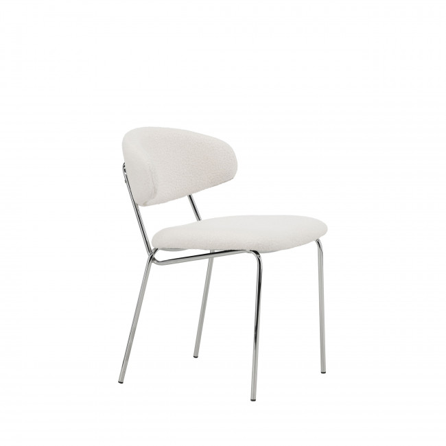 Chico - Lot de 2 chaises en tissu bouclette et métal