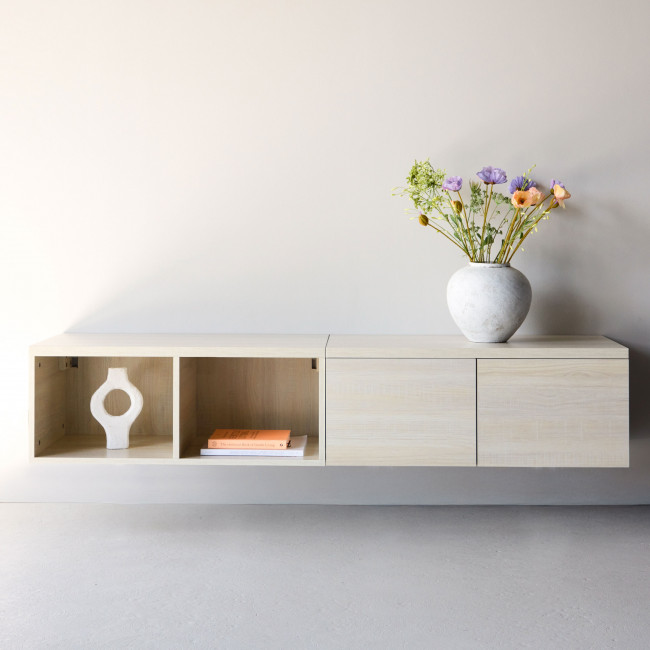 Nomi - Meuble TV 4 portes en bois L180cm