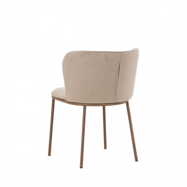 Edina - Lot de 2 chaises en velours et métal