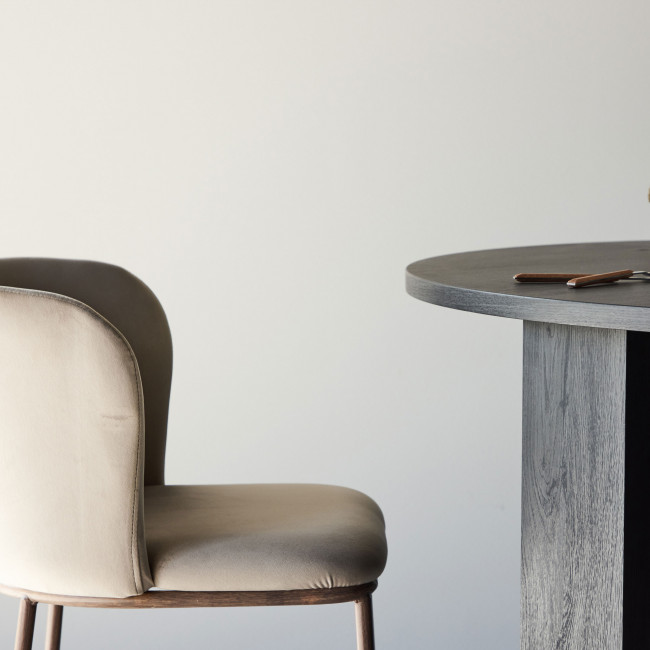 Edina - Lot de 2 chaises en velours et métal