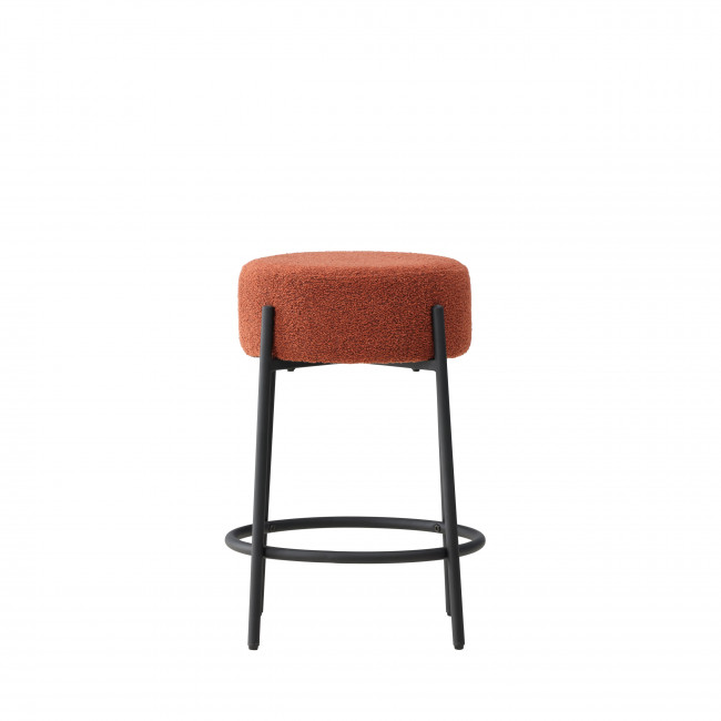 Tucson - Tabouret de bar en tissu bouclette et métal H70cm