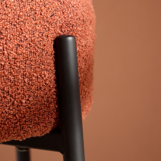 Tucson - Tabouret de bar en tissu bouclette et métal H70cm