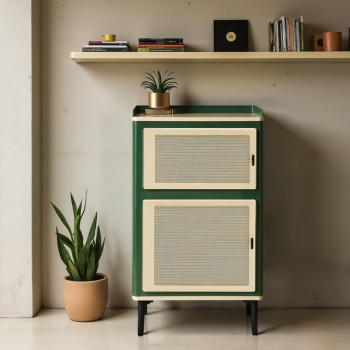 Vintagio - Petit meuble de rangement 2 portes en métal H94cm