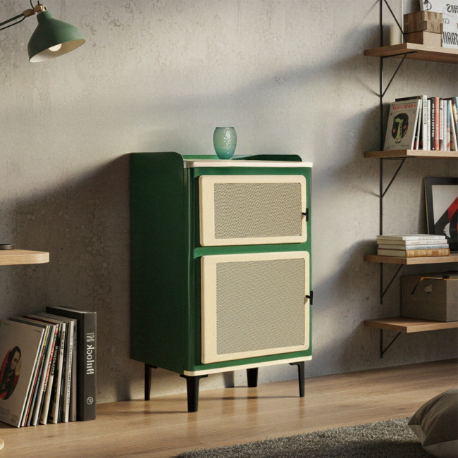 Vintagio - Petit meuble de rangement 2 portes en métal H94cm