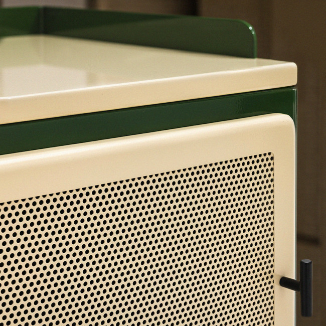 Vintagio - Petit meuble de rangement 2 portes en métal H94cm