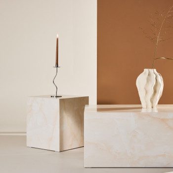 York - Table d'appoint carrée effet marbre 40x40cm