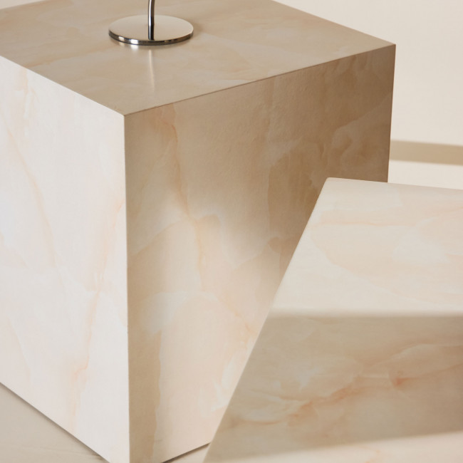 York - Table d'appoint carrée effet marbre 40x40cm