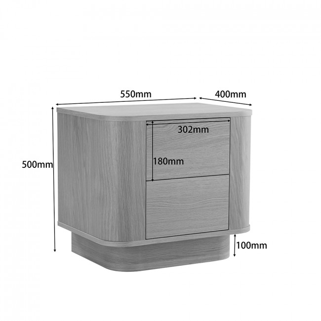 Navan - Table de chevet 2 tiroirs en bois