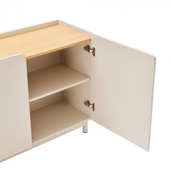 Stanley - Buffet 3 portes en bois et métal L160cm