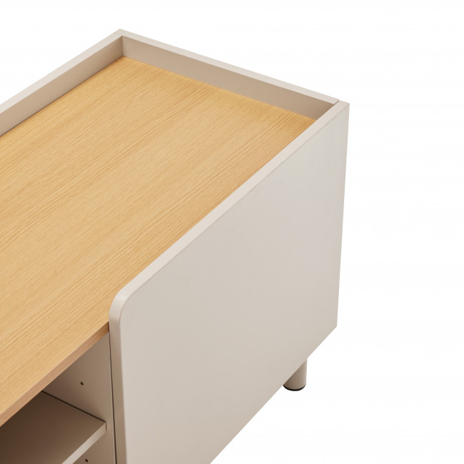 Stanley - Meuble TV 2 portes en bois et métal L160cm