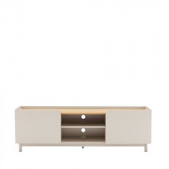 Stanley - Meuble TV 2 portes en bois et métal L160cm