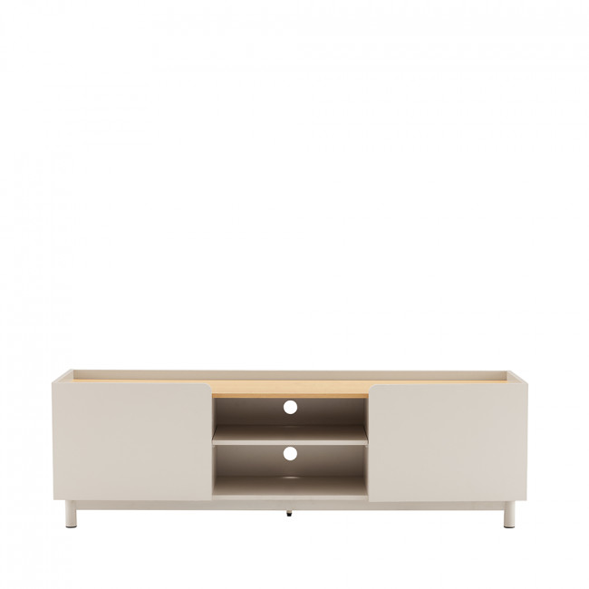 Stanley - Meuble TV 2 portes en bois et métal L160cm