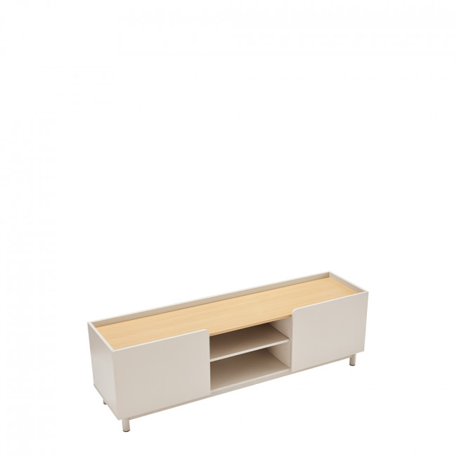 Stanley - Meuble TV 2 portes en bois et métal L160cm