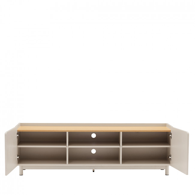 Stanley - Meuble TV 2 portes en bois et métal L160cm