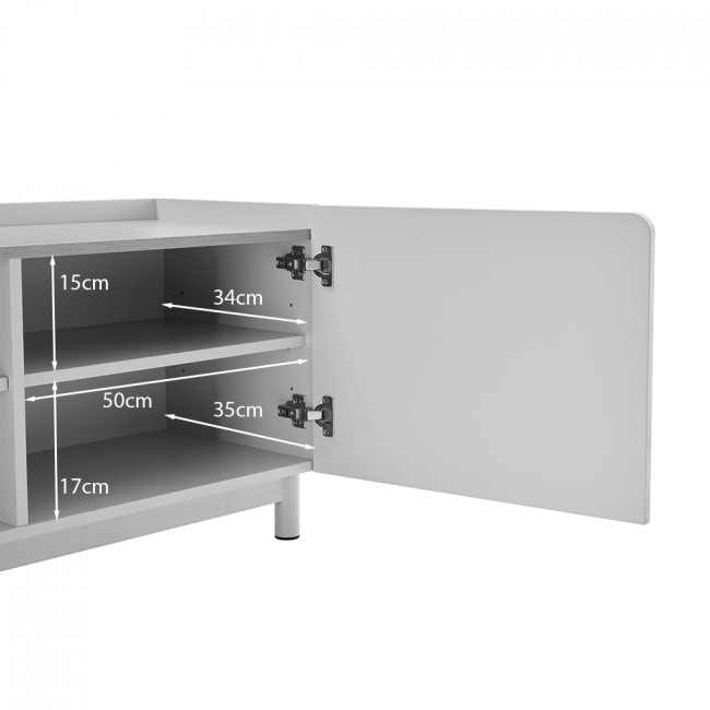 Stanley - Meuble TV 2 portes en bois et métal L160cm