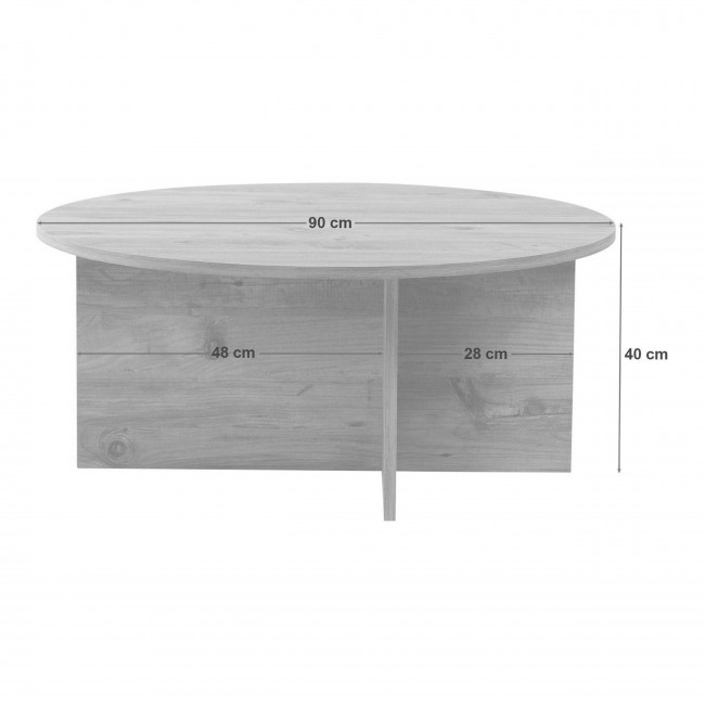Soho - Table basse ronde en effet travertin ø90cm