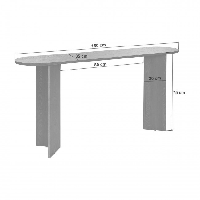 Sam - Console ovale en bois L150cm