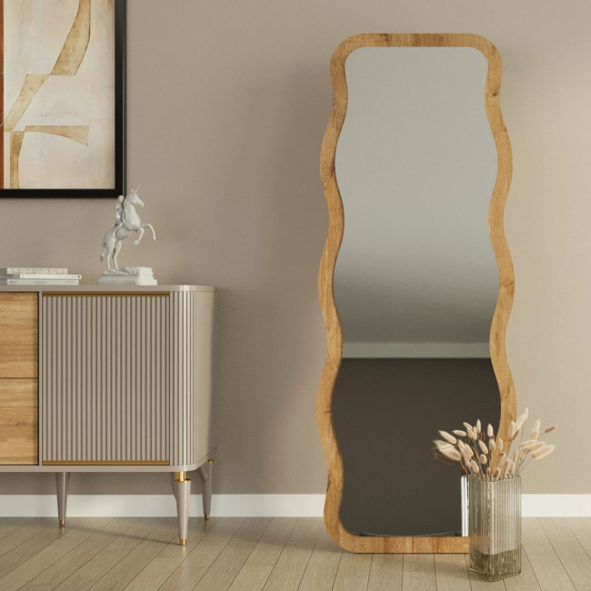 Luna - Miroir sur pieds en bois 50x160cm