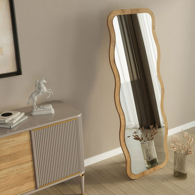 Luna - Miroir sur pieds en bois 50x160cm