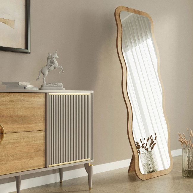 Luna - Miroir sur pieds en bois 50x160cm