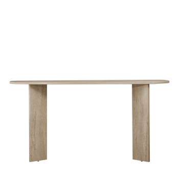 Sam - Console ovale en effet travertin L150cm