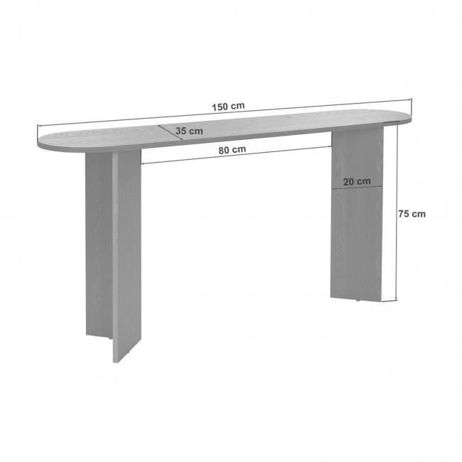 Sam - Console ovale en effet travertin L150cm