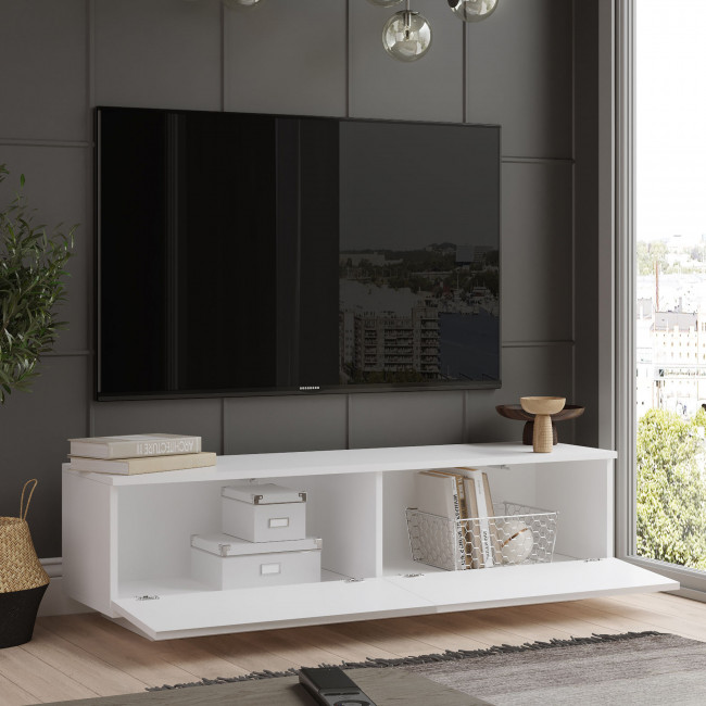 Hudson - Meuble TV 2 portes en bois L140cm