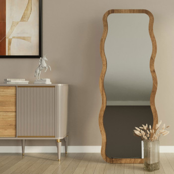 Luna - Miroir sur pieds en bois 50x160cm