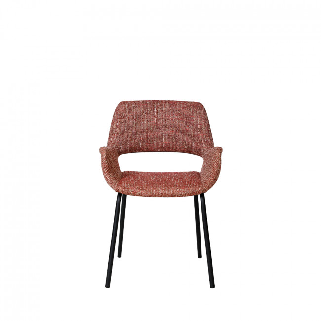 Kendy - Lot de 2 fauteuils de table en tissu et métal