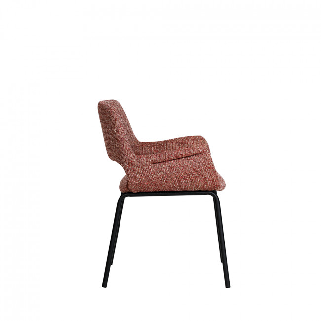 Kendy - Lot de 2 fauteuils de table en tissu et métal