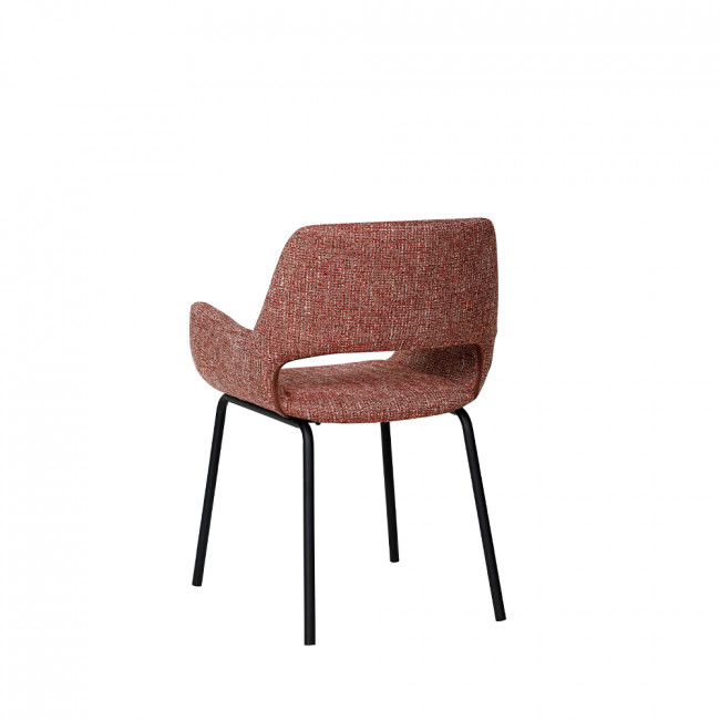 Kendy - Lot de 2 fauteuils de table en tissu et métal