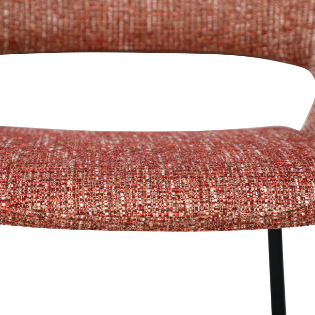 Kendy - Lot de 2 fauteuils de table en tissu et métal