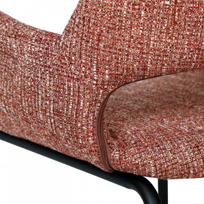 Kendy - Lot de 2 fauteuils de table en tissu et métal