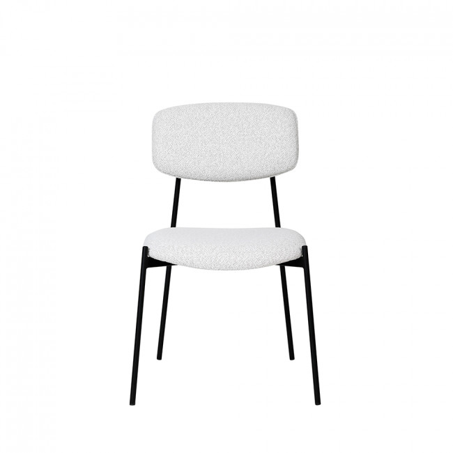 Nelly - Lot de 2 chaises en tissu bouclette et métal