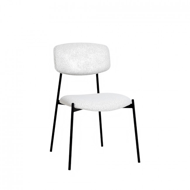 Nelly - Lot de 2 chaises en tissu bouclette et métal