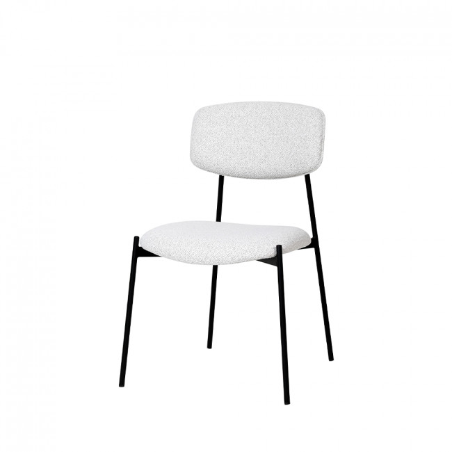 Nelly - Lot de 2 chaises en tissu bouclette et métal