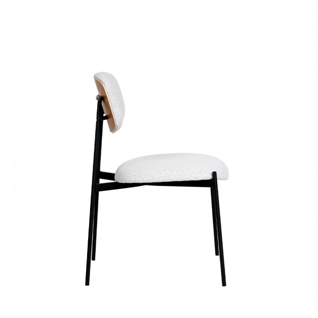 Nelly - Lot de 2 chaises en tissu bouclette et métal